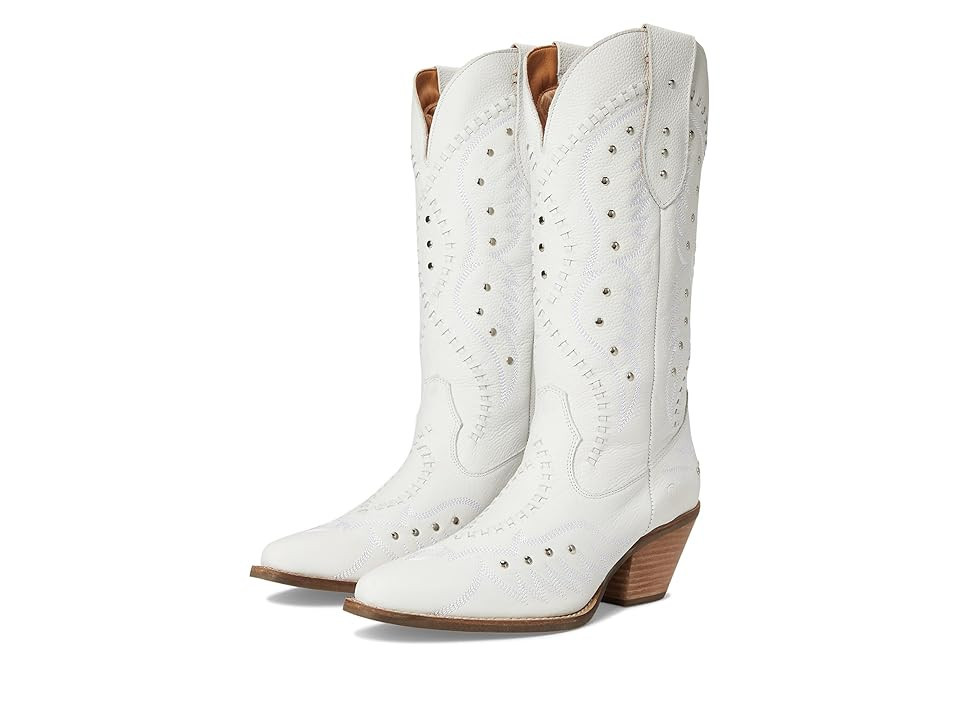 Dingo Pretty 'n Pink Cowboy Women's Boots White : 7.5 B - Medium, Leather | Zappos
