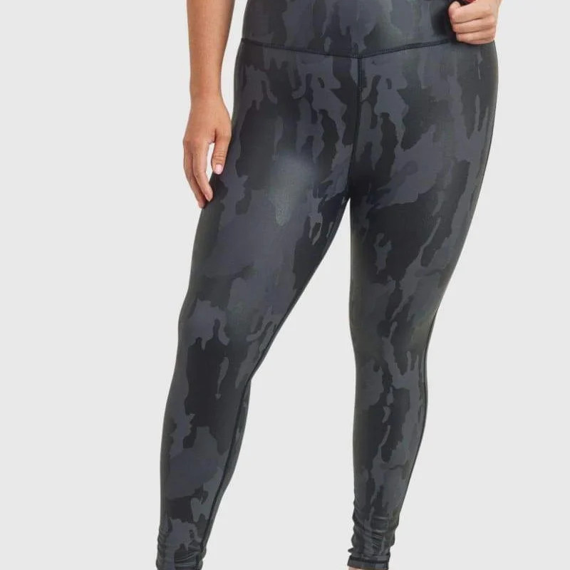 Mono B Clothing Sierra Camo High-Rise Leggings Curvy - Grey - XL | Verishop