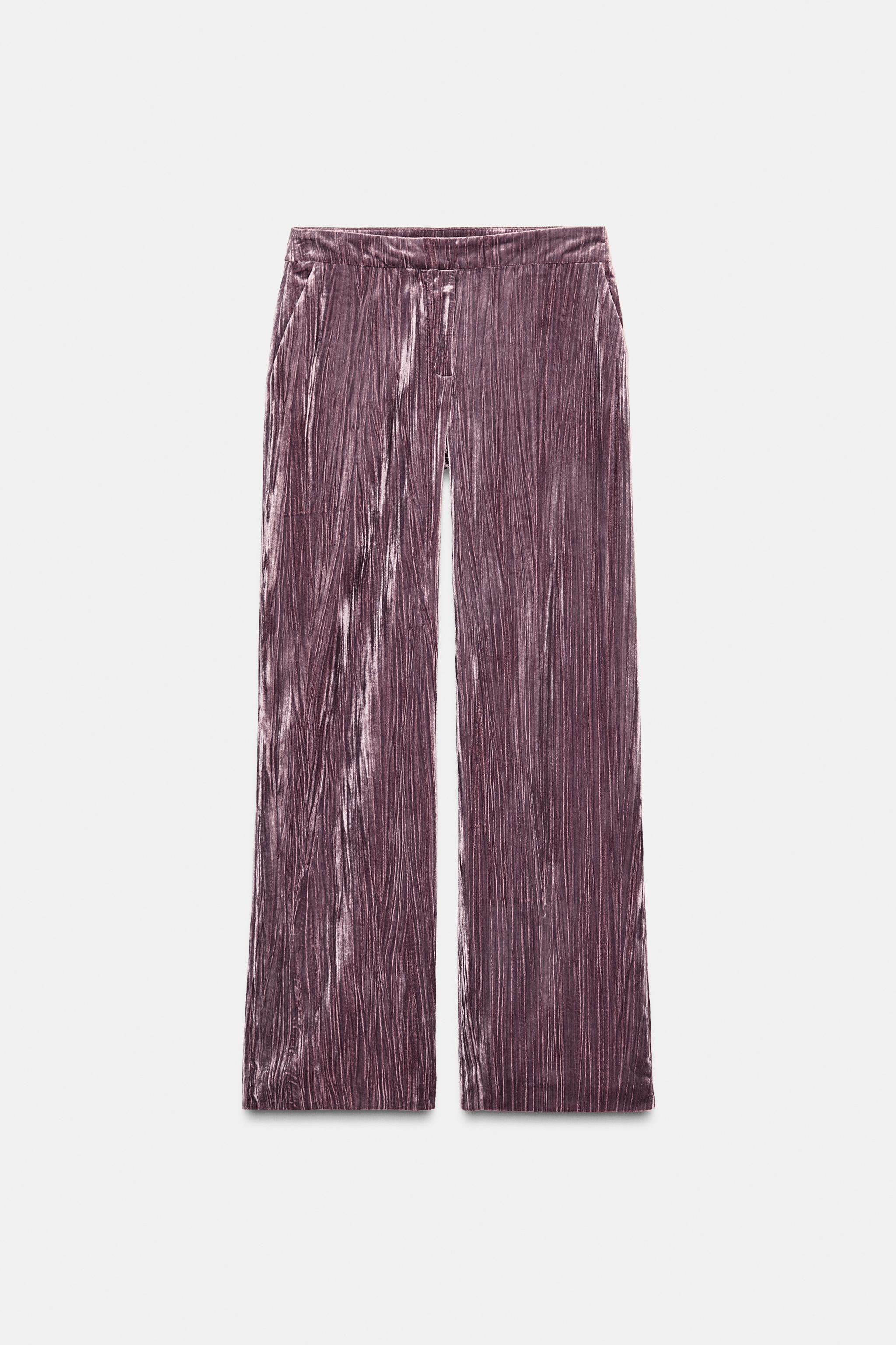 VELVET WIDE LEG PANTS | Zara US