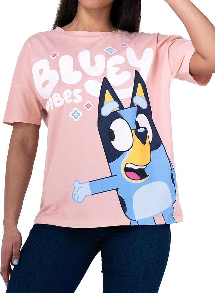 Bluey Shirt | Short Sleeve Womens Tshirt | Cotton Summer Clothes | Ladies Tee Shirts | Amazon (US)