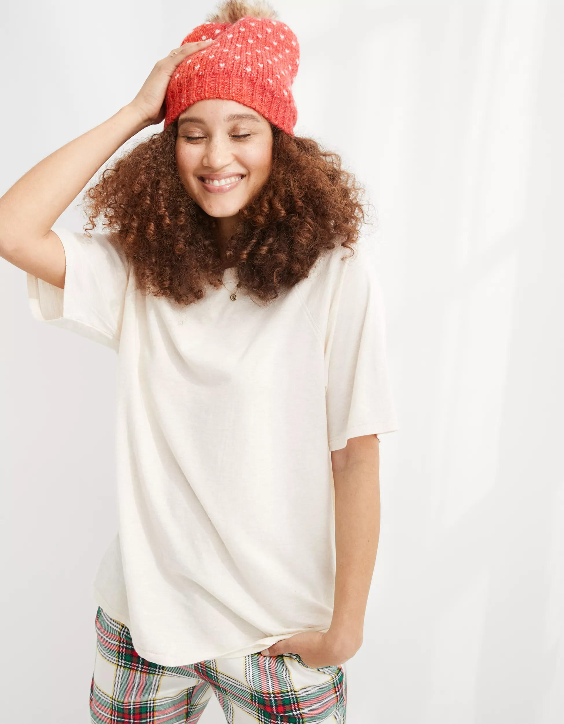 Aerie Distressed Raglan Boyfriend T-Shirt | American Eagle Outfitters (US & CA)