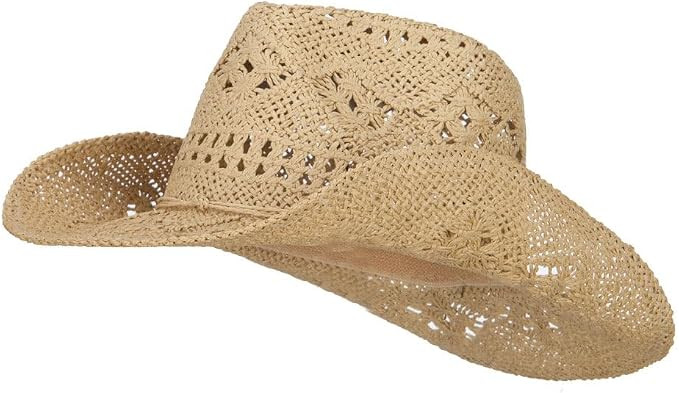 e4Hats.com Solid Color Straw Cowboy Hat | Amazon (US)