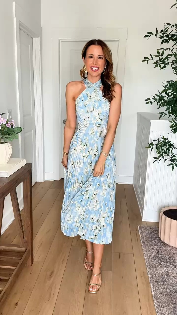 Such a gorgeous wedding guest dress for spring, summer and early fall! Code LISA123 on first time purchases. Wearing XS with adjustable straps. This fits like a dream! Spring wedding guest dress. Summer wedding guest dress. Baby shower dress. Wedding shower dress. Wedding guest dress. Pleated midi dress. Cocktail dress. Party dress.


#LTKTravel #LTKootd #LTKWedding