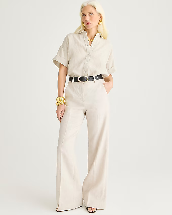 Carolina flare pant in stretch linen blend | J. Crew US