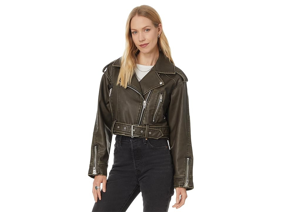 Blank NYC Leather Moto Jacket with Belt Women's Clothing Ride : SM, Leather/Polyester/Polyurethane | Zappos