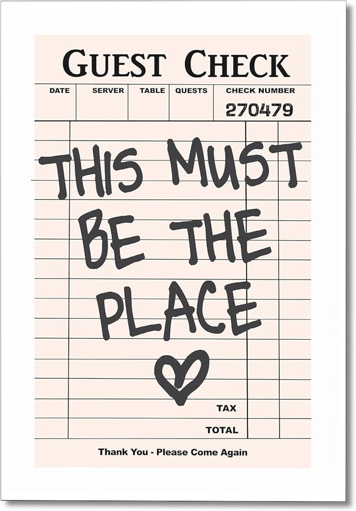 Prinajssiad This Must Be The Place Canvas Wall Art, Trendy Vintage Guest Check Print Poster, Retr... | Amazon (US)