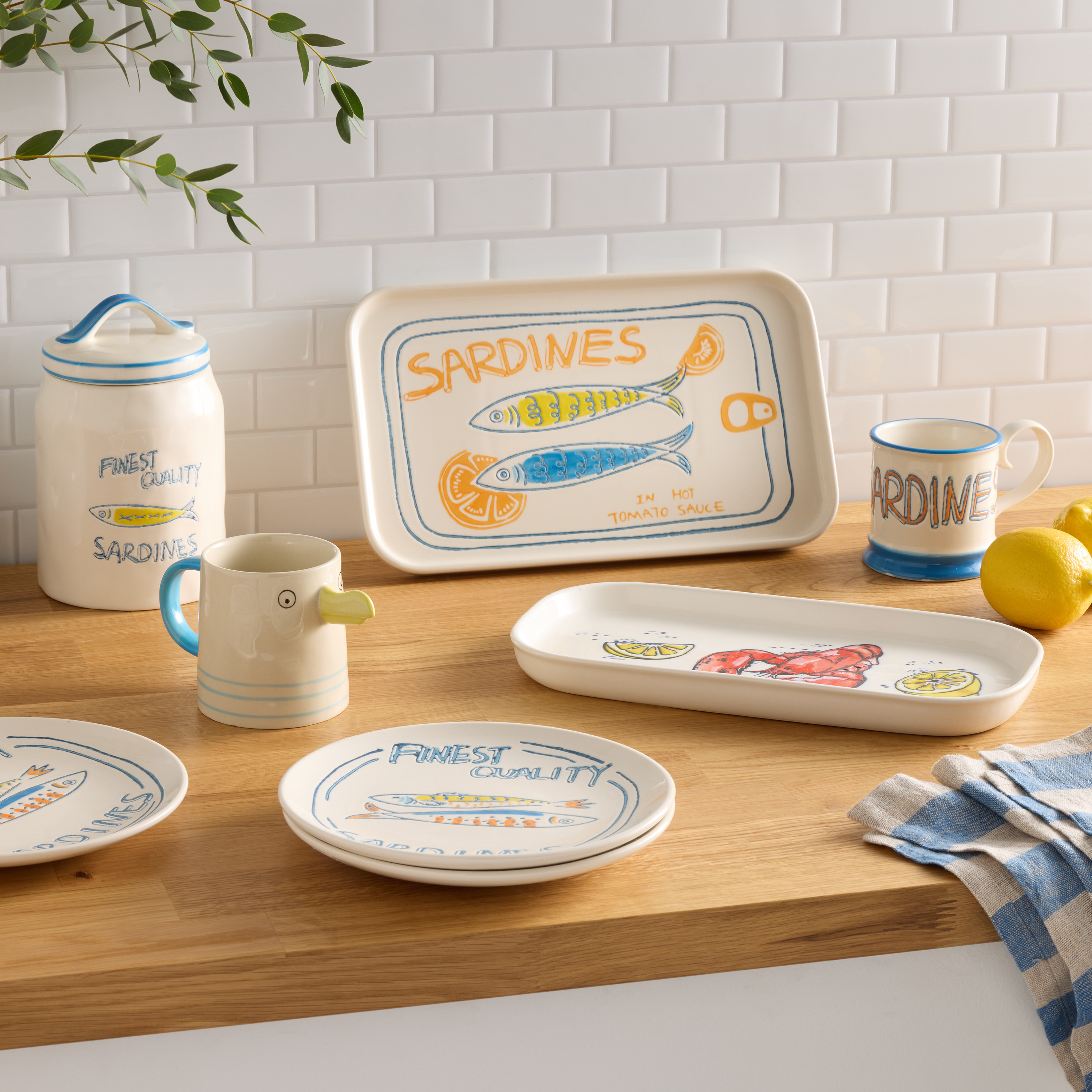 Seaside Blue and White Wax Resist Dinnerware Collection | World Market