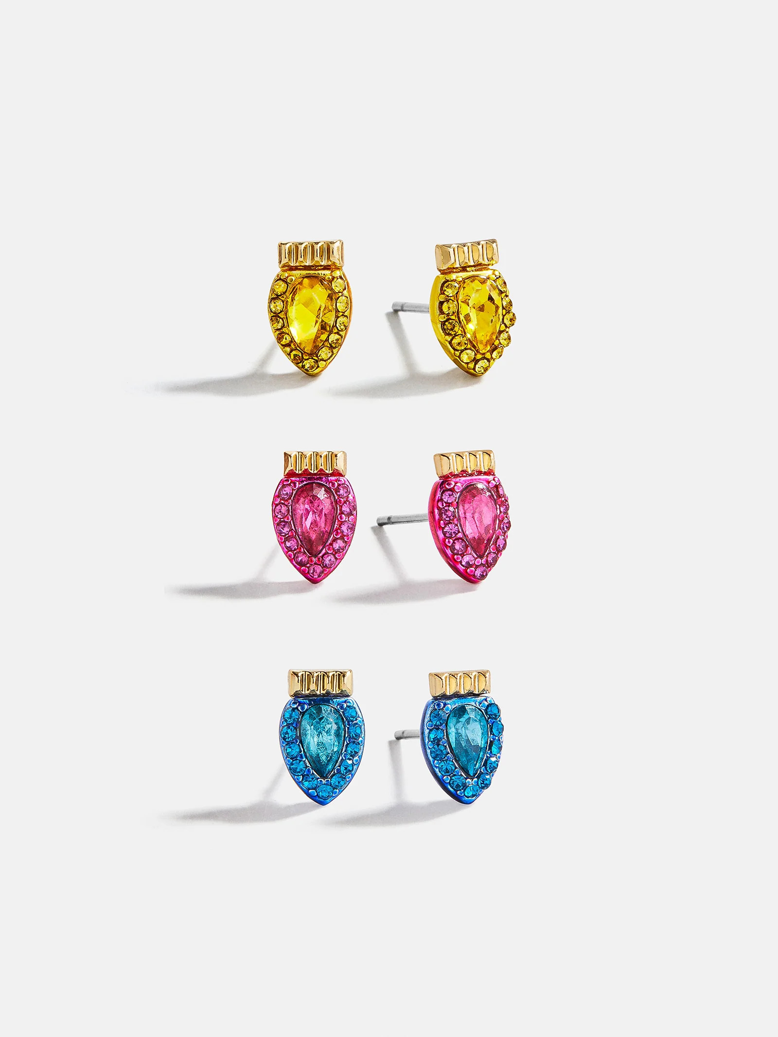 Merry & Bright Holiday Earring Set - Multi Christmas Lights | BaubleBar