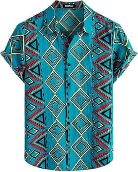 VATPAVE Mens Summer Tropical Shirts Short Sleeve Button Down Aloha Hawaiian Shirts | Amazon (US)