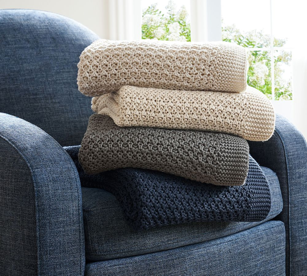 Coastline Knitted Throw | Pottery Barn (US)