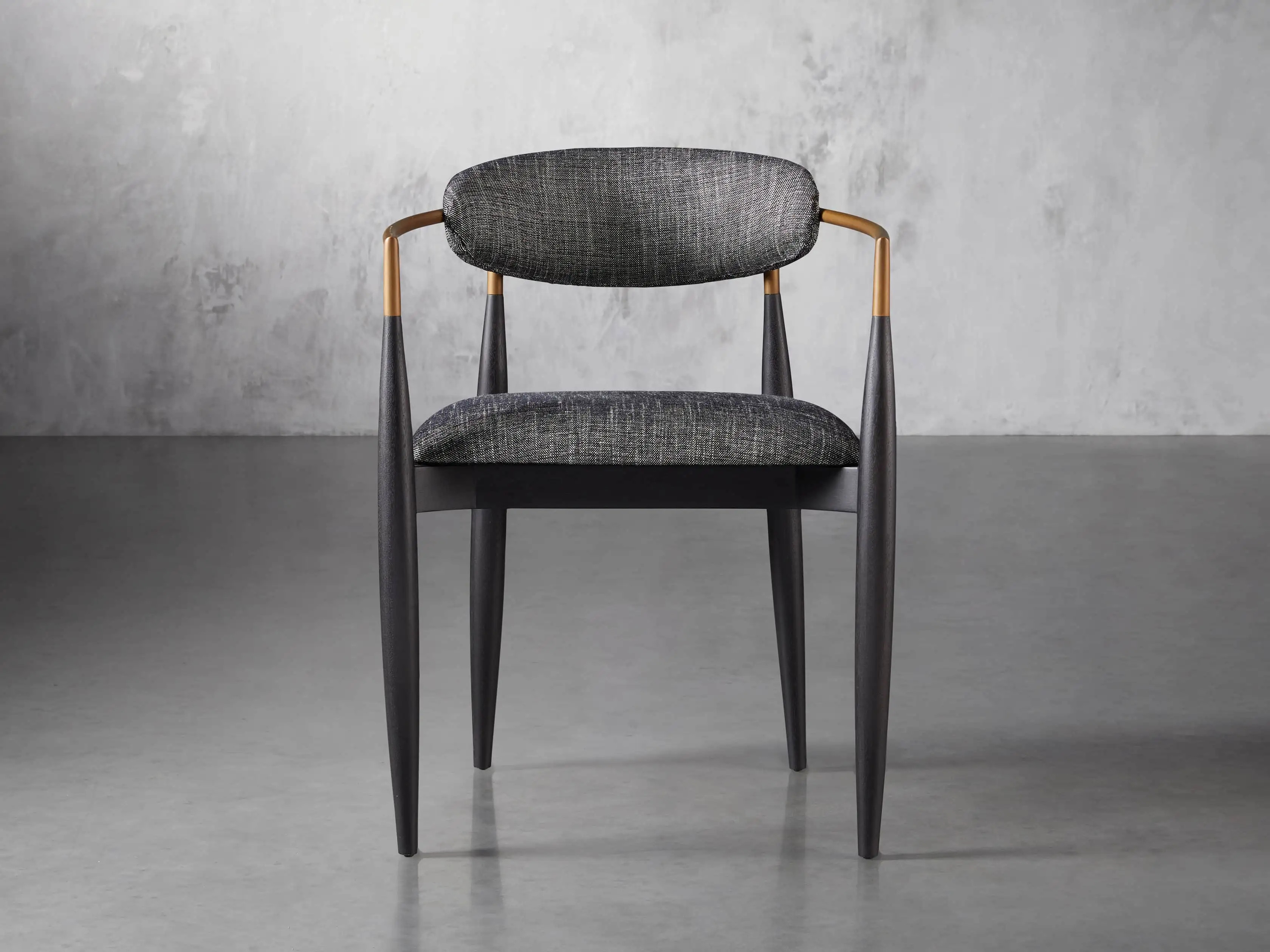 Jagger Dining Arm Chair in Cary Black | Arhaus