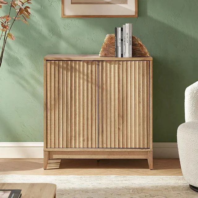 mopio Brooklyn Oak Storage Cabinet, Modern Farmhouse Entryway Accent Cabinet, Buffet Sideboard, C... | Walmart (US)