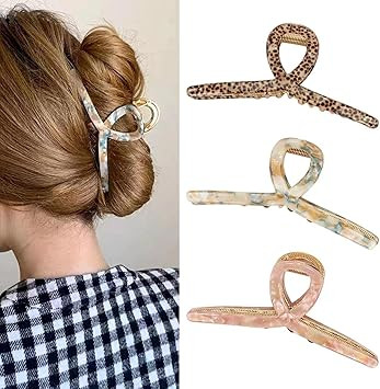 Big Hair Claw Clips Butterfly Hair Clips for Women 4.7" Acetate Claw Clips Metal Hair Clip for Gi... | Amazon (UK)