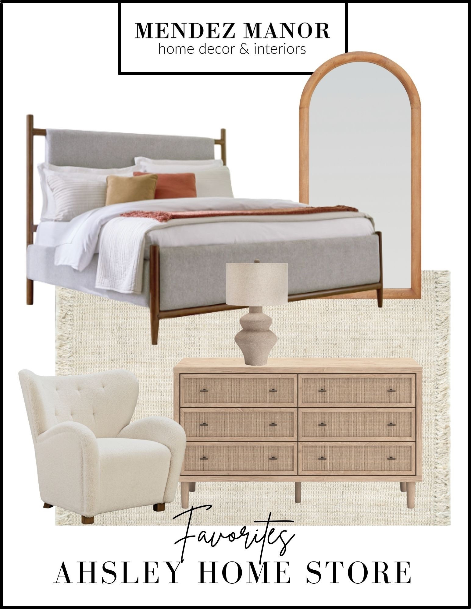 A few of my favorite bedroom furniture pieces from Ashley Home Store. 

Love this upholstered bed with wood frame. Comes in queen size, king size, and Cal king size. 

Double dresser in light wood finish. Arched floor mirror and small boy me side chair. Also love the cream color jute area rug. 

#LTKSaleAlert #LTKHome