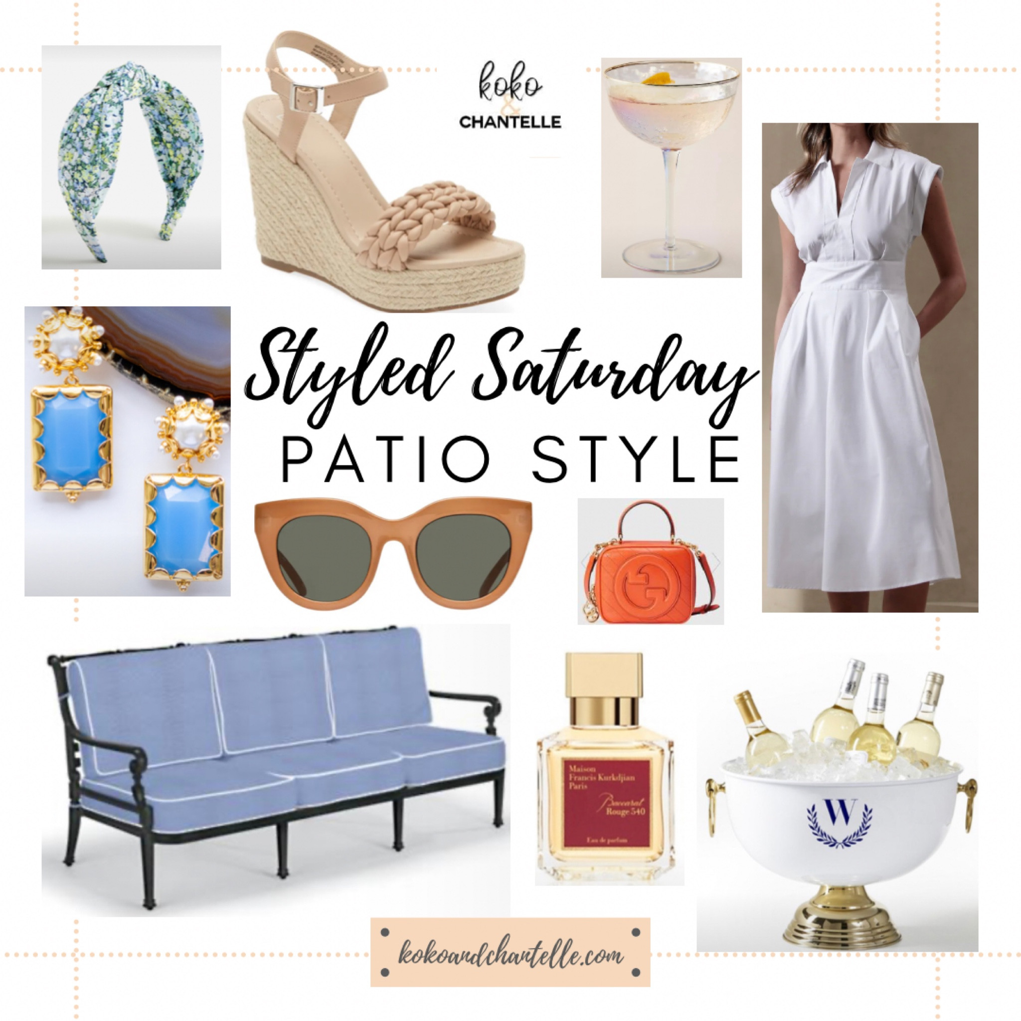 Styled Saturday. Patio weather. Champagne bucket. Baccarat. Headband. Gucci  

#LTKtravel #LTKhome #LTKitbag
