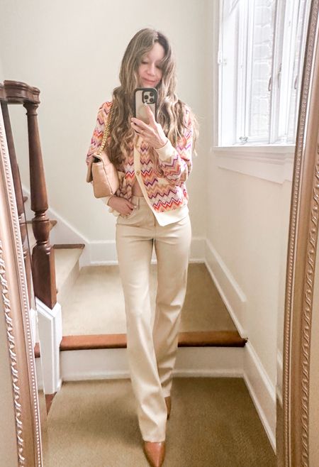 Here’s a fantastic work out for spring ! Colorful cardigan ❤️ and white trousers. Get 15% off cardigan with code ziba15

#LTKworkwear #LTKfindsunder100 #LTKstyletip