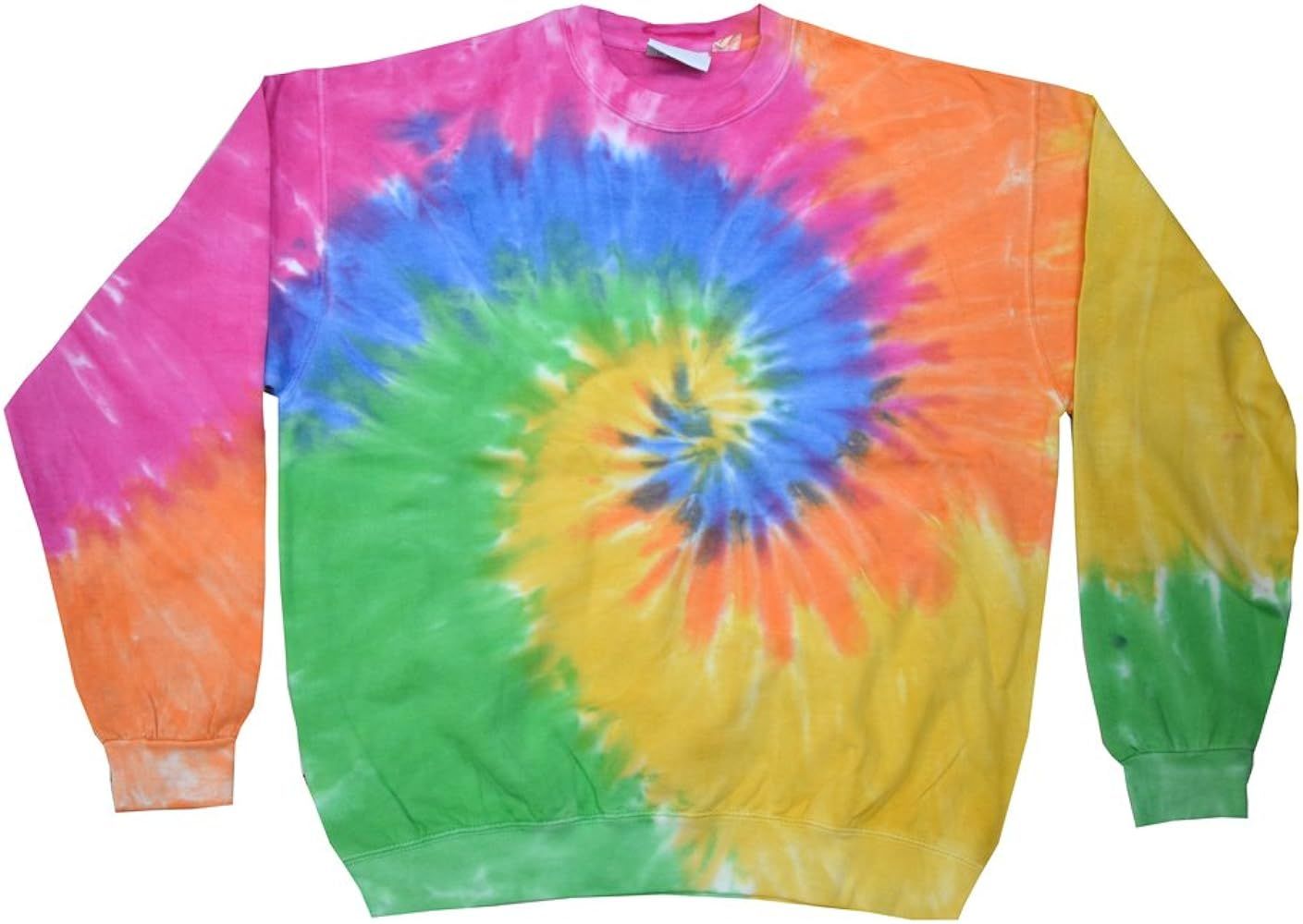 Tie Dye Crew Neck Fleece Pastel Colours Sweatshirt Adult S-3XL Long Sleeve | Amazon (US)
