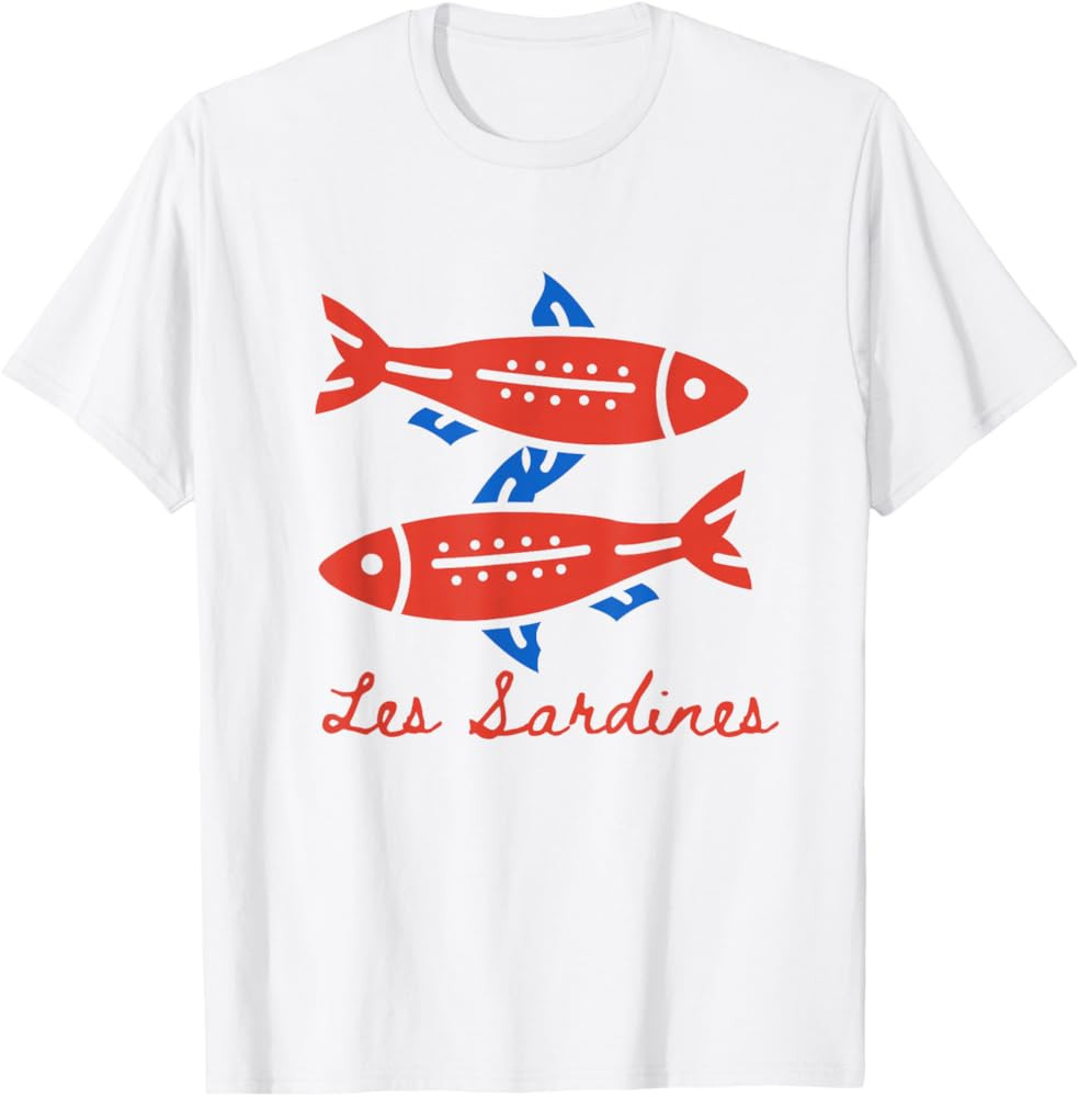Les sardines fisherman aesthetic coastal sardine fish T-Shirt | Amazon (US)