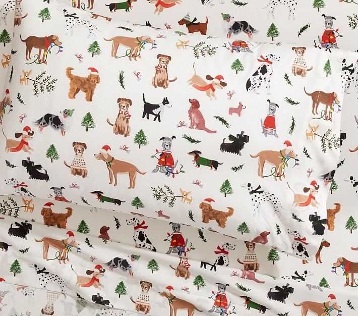 Christmas Dogs Organic Sheet Set | Pottery Barn Kids