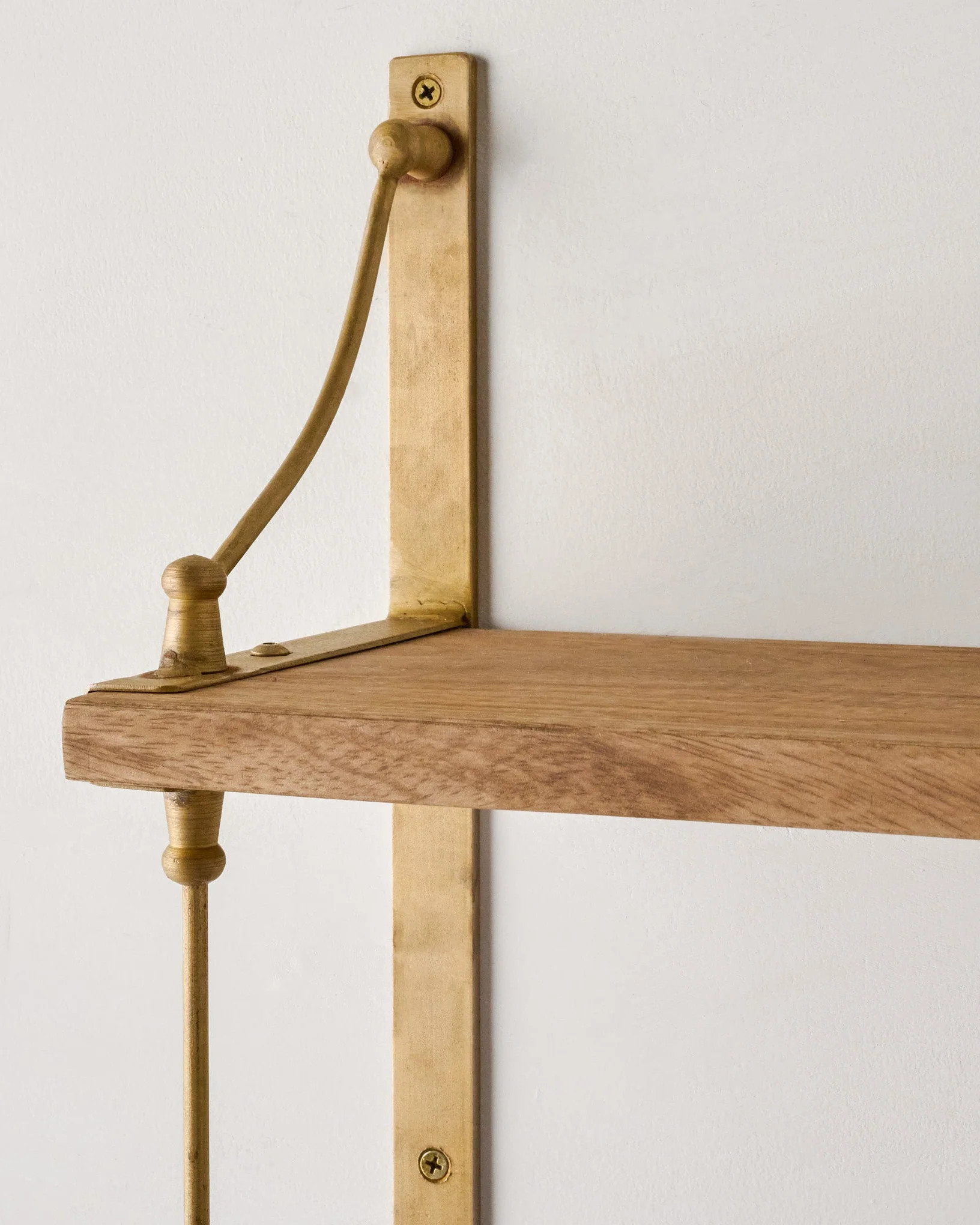 Triple Parker Brass and Wood Shelf | Magnolia