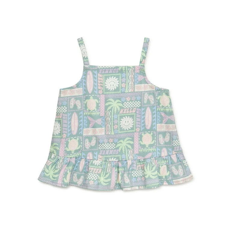 Garanimals Baby and Toddler Girl Ruffle Hem Top, Sizes 12M-5T | Walmart (US)