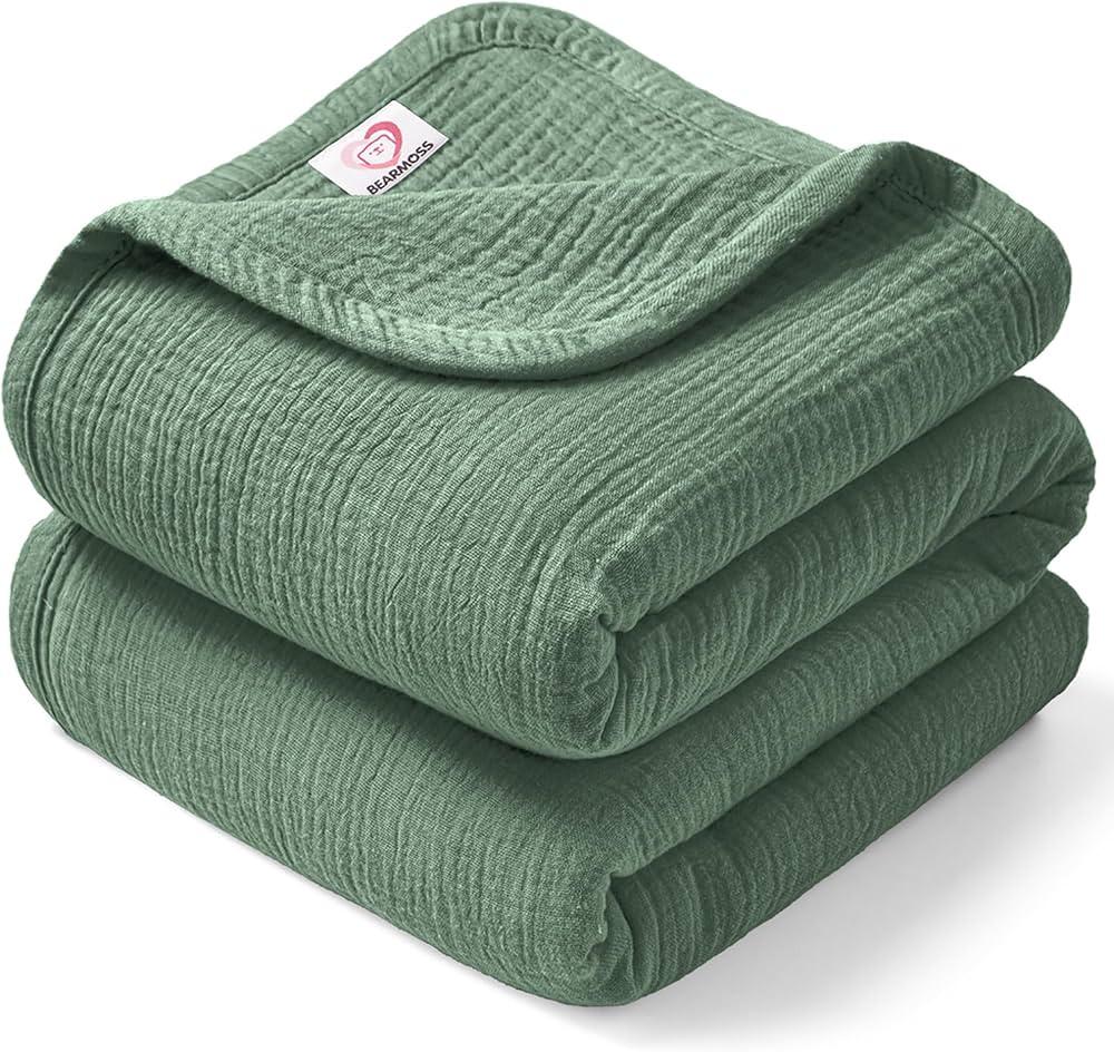 Muslin Baby Blanket 100% Cotton Baby Crib Blanket 47x47in, Soft Breathable Baby Bed Quilt Lightwe... | Amazon (US)