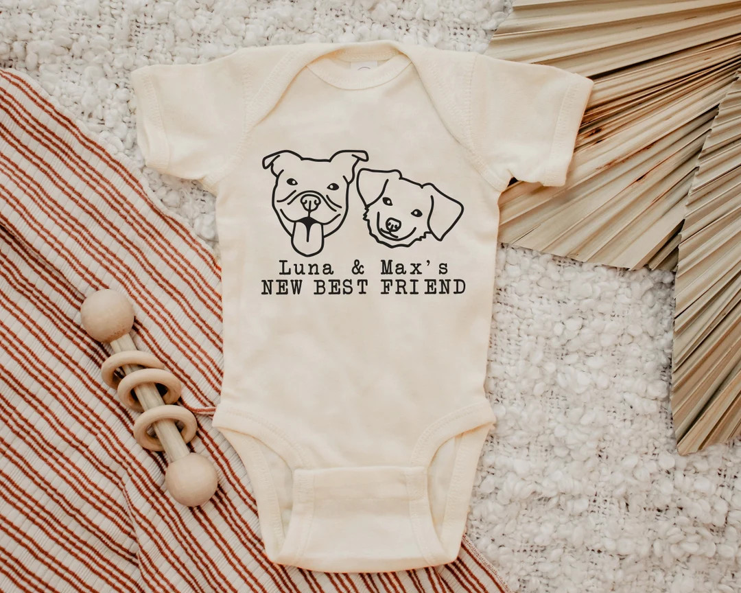 New Best Friend Onesie®, Protected By Dog Onesie®, Personalized Dog Name Onesie®, Dog Name One... | Etsy (US)