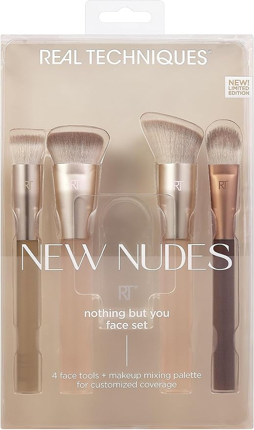 Real Techniques New Nudes Nothing But You Face Kit, Makeup Brushes For Blush, Contour, Concealer,... | Amazon (UK)