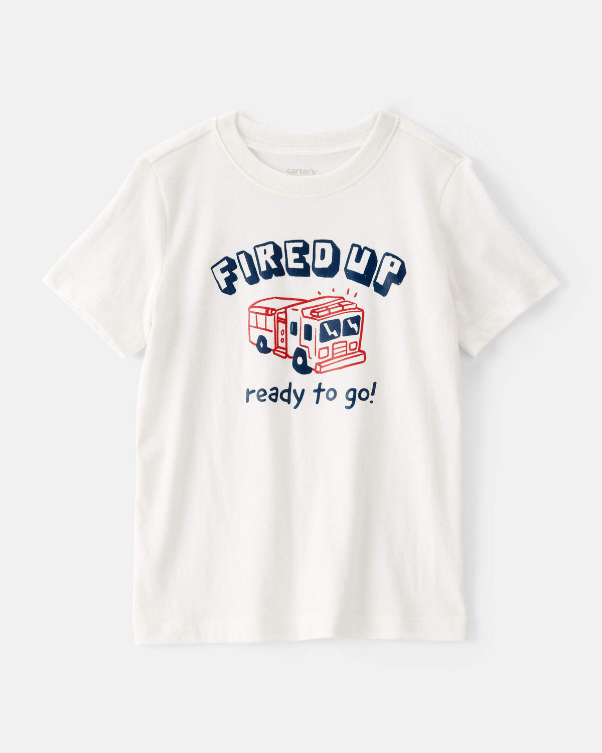 Toddler Boy Firetruck Graphic Tee - White | Carter's Inc