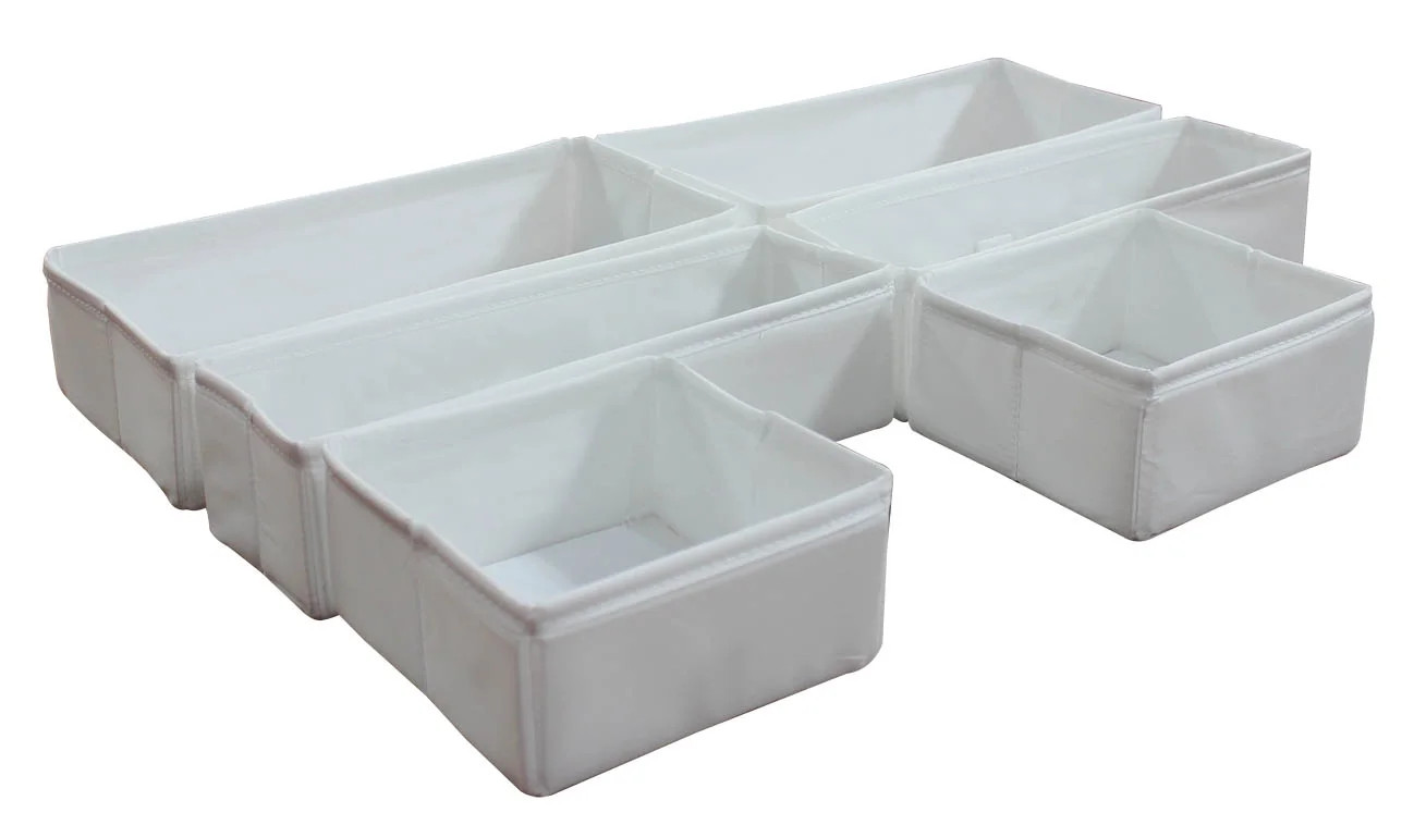 MainstaysMainstays White Fabric Drawer Organizer Set, 6 Total Bins, 3 SizesUSD$6.92(4.3)4.3 stars... | Walmart (US)