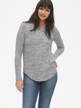 Softspun Long Sleeve Stripe Tunic Top | Gap US