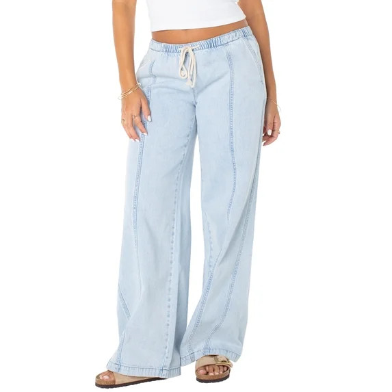 Celebrity Pink Women's and Women's Plus Drapey Wide Leg Jeans, Sizes XS-4X | Walmart (US)