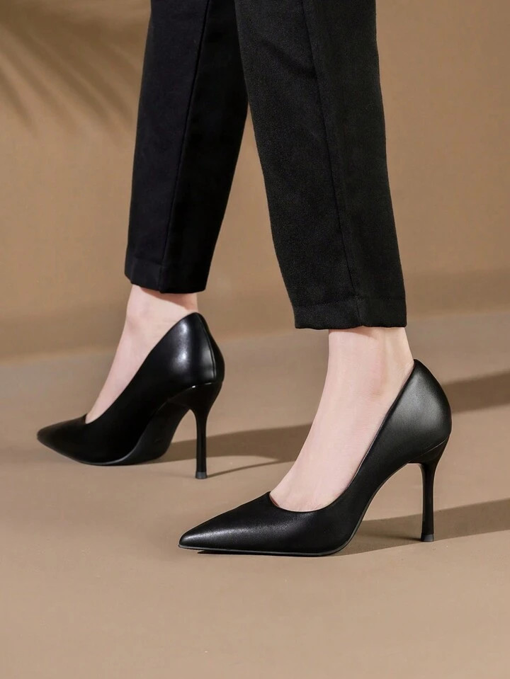 Women's Fashion High Heels 2023 New Style Thin Heeled Pointed Shallow Mouth Single Shoes, For Int... | SHEIN