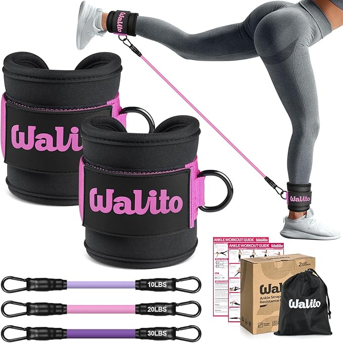 WALITO Ankle Resistance Bands with Cuffs, Exercise Bands for Legs and Butt, Booty Workout Equipme... | Amazon (US)