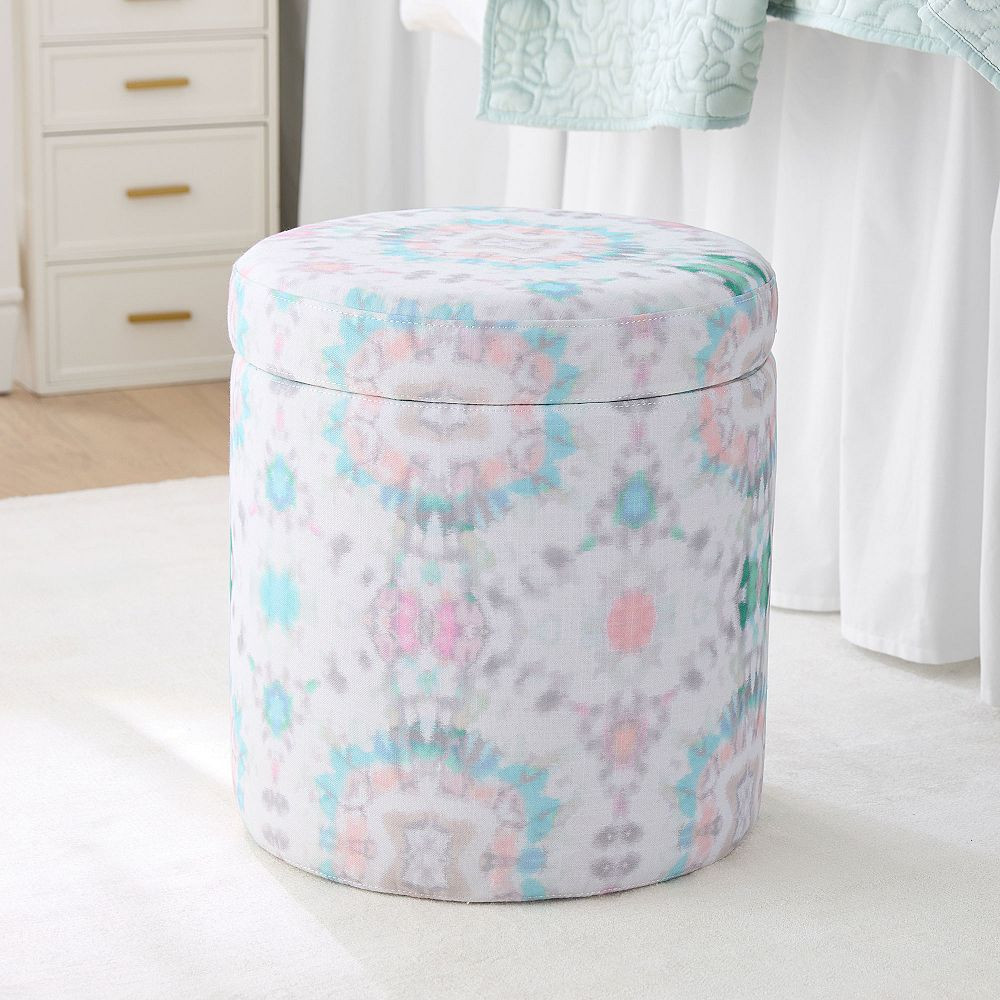 Kendra Scott Round Storage Ottoman | Pottery Barn Teen