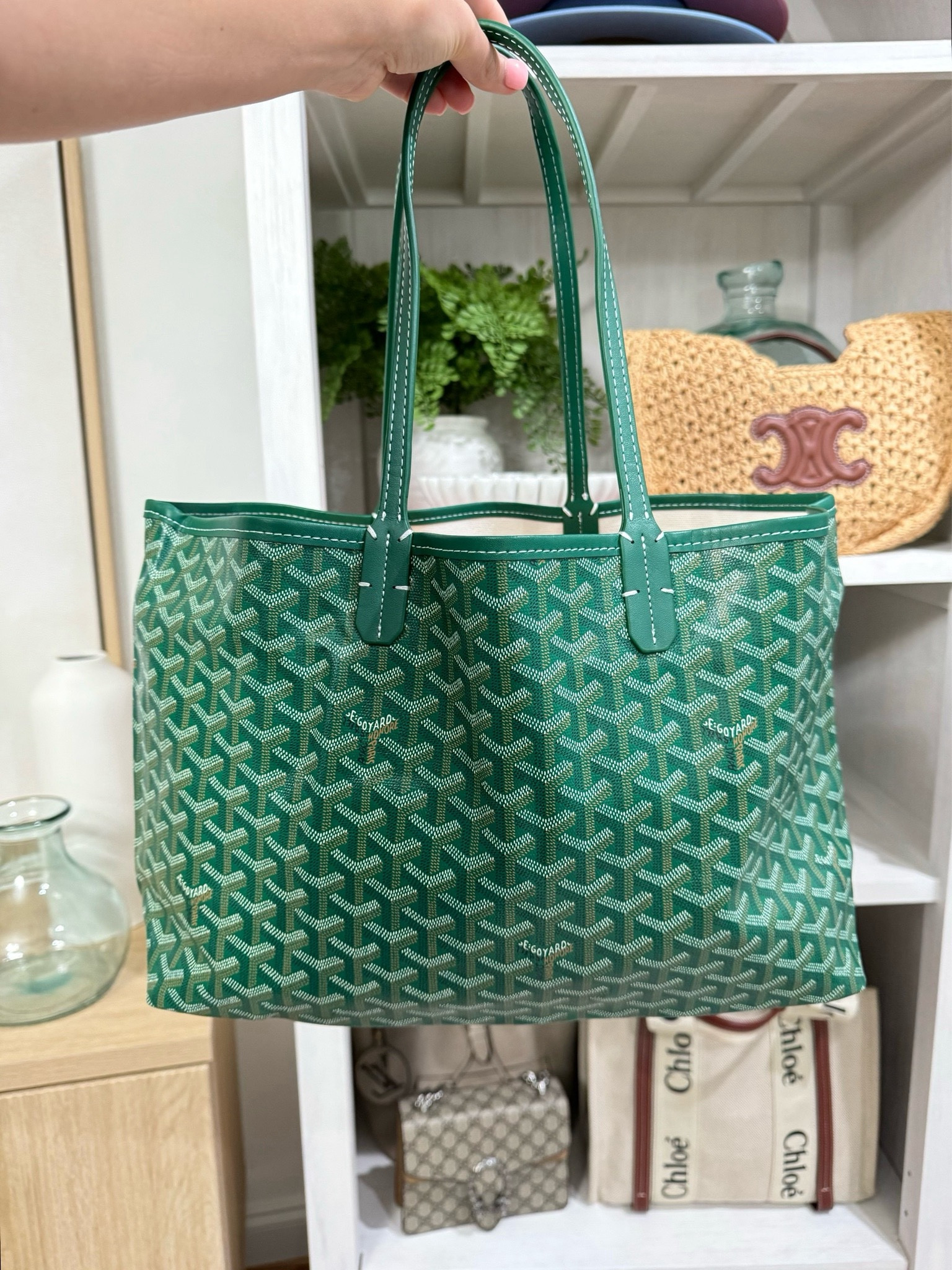 Goyard bag dupes💗 I have size medium! I ordered green + black brown! I already have the black! Amazing quality!! Comes with the wristlet wallet inside too!

Goyard tote, tote bag, under $100, designer dupe

#LTKFindsUnder100 #LTKSaleAlert #LTKStyleTip