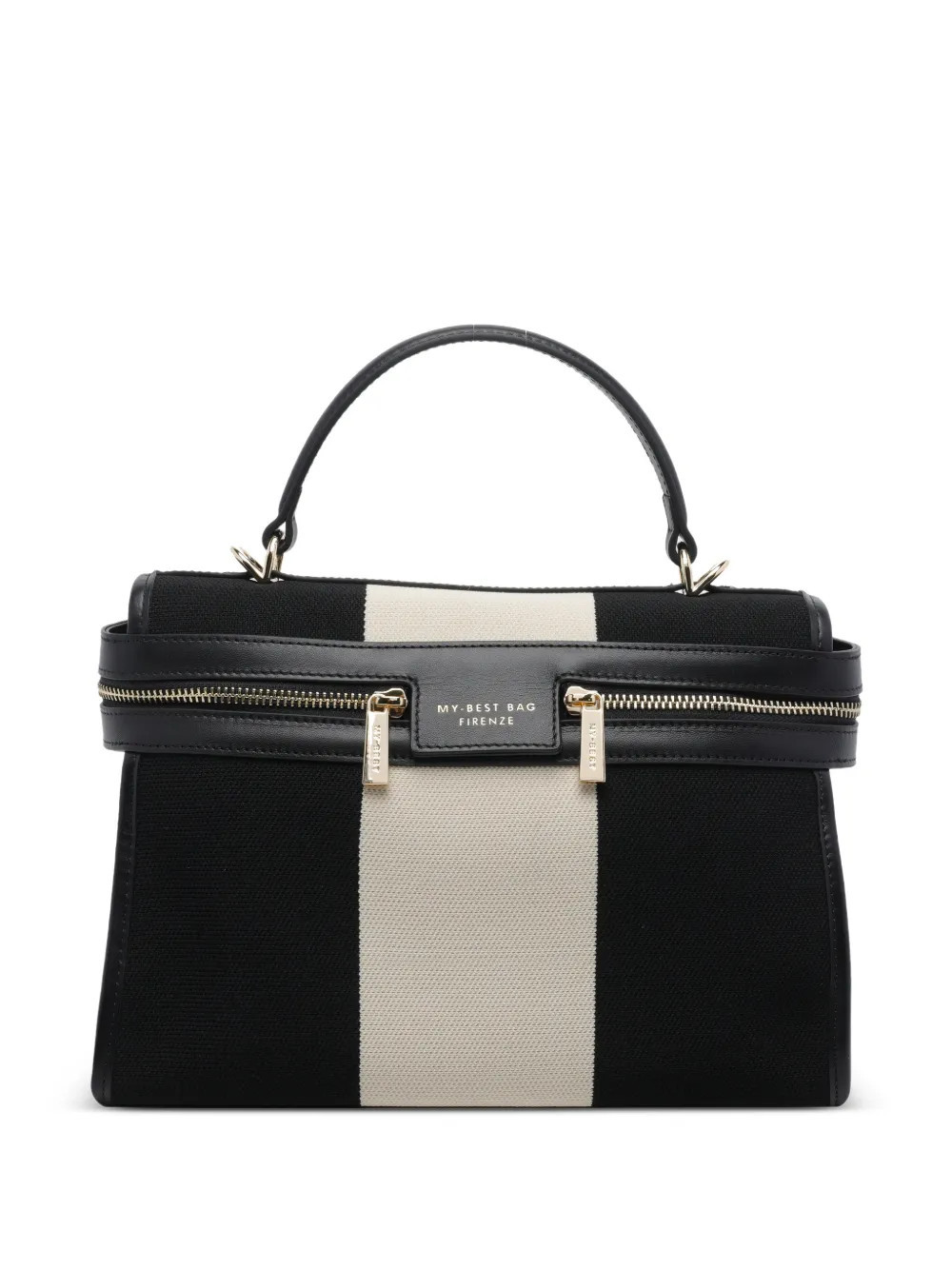 MY BEST BAG Bazaar striped shoulder bag - Black | Farfetch Global