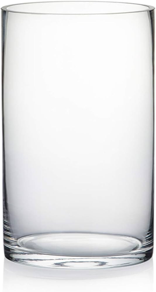 Amazon.com: WGV Quality Thick Cylinder Vase, Width 6", Height 8", Clear Glass Container Terrarium... | Amazon (US)
