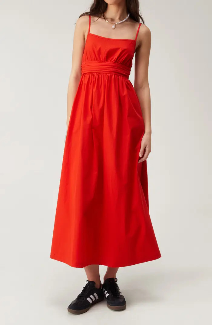 NASTY GAL Open Back Cotton Midi Dress | Nordstrom | Nordstrom