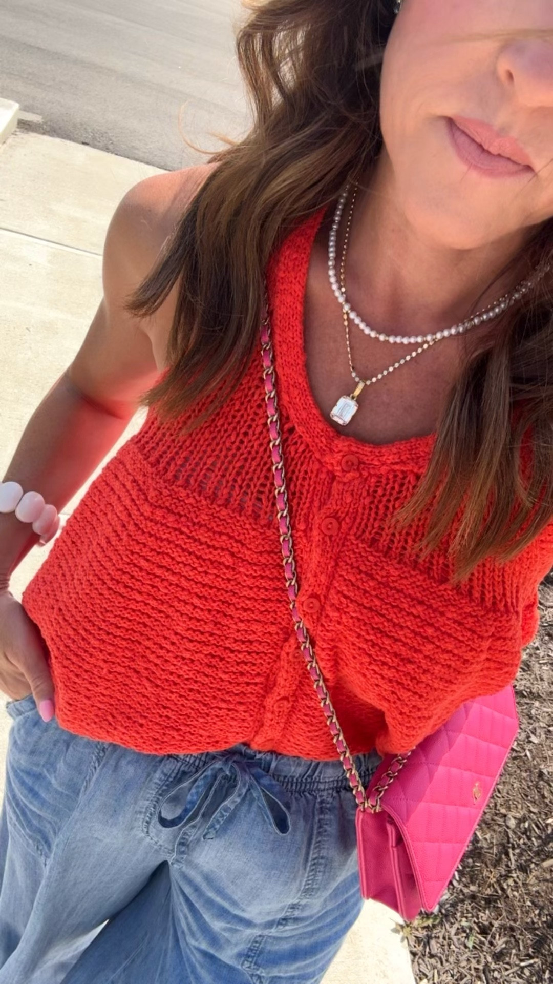 Outfit of the day. 
XS top & pants. 
Necklaces - 15% off code: twopeasinablog 
Vivrelle / borrow a designer bag. Code:TWOPEAS for first month free! 

#LTKgrwm #LTKSeasonal #LTKmomlife