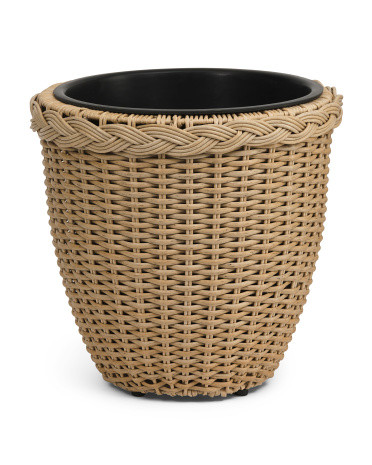 14.5in Braided Woven Outdoor Planter | TJ Maxx