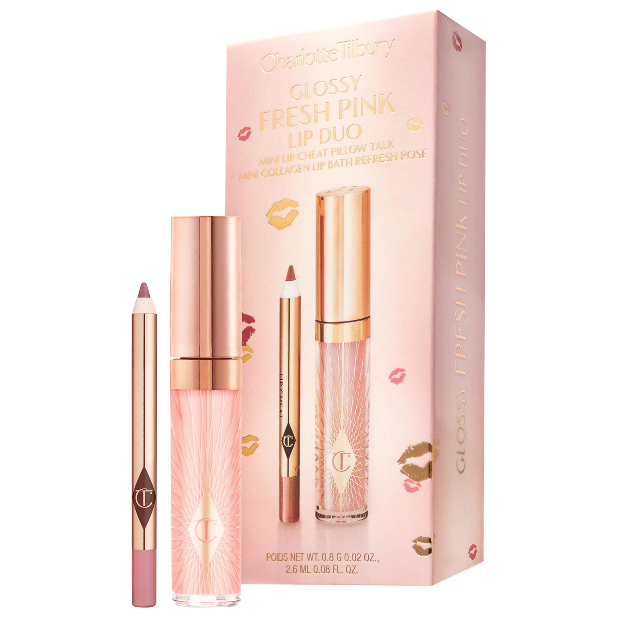Charlotte Tilbury Mini Glossy Pink Lip Gloss + Lip Liner Set Fresh Pink | Sephora (US)