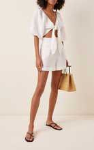 Exclusive Mia Knot-Detailed Linen Cropped Top | Moda Operandi (Global)