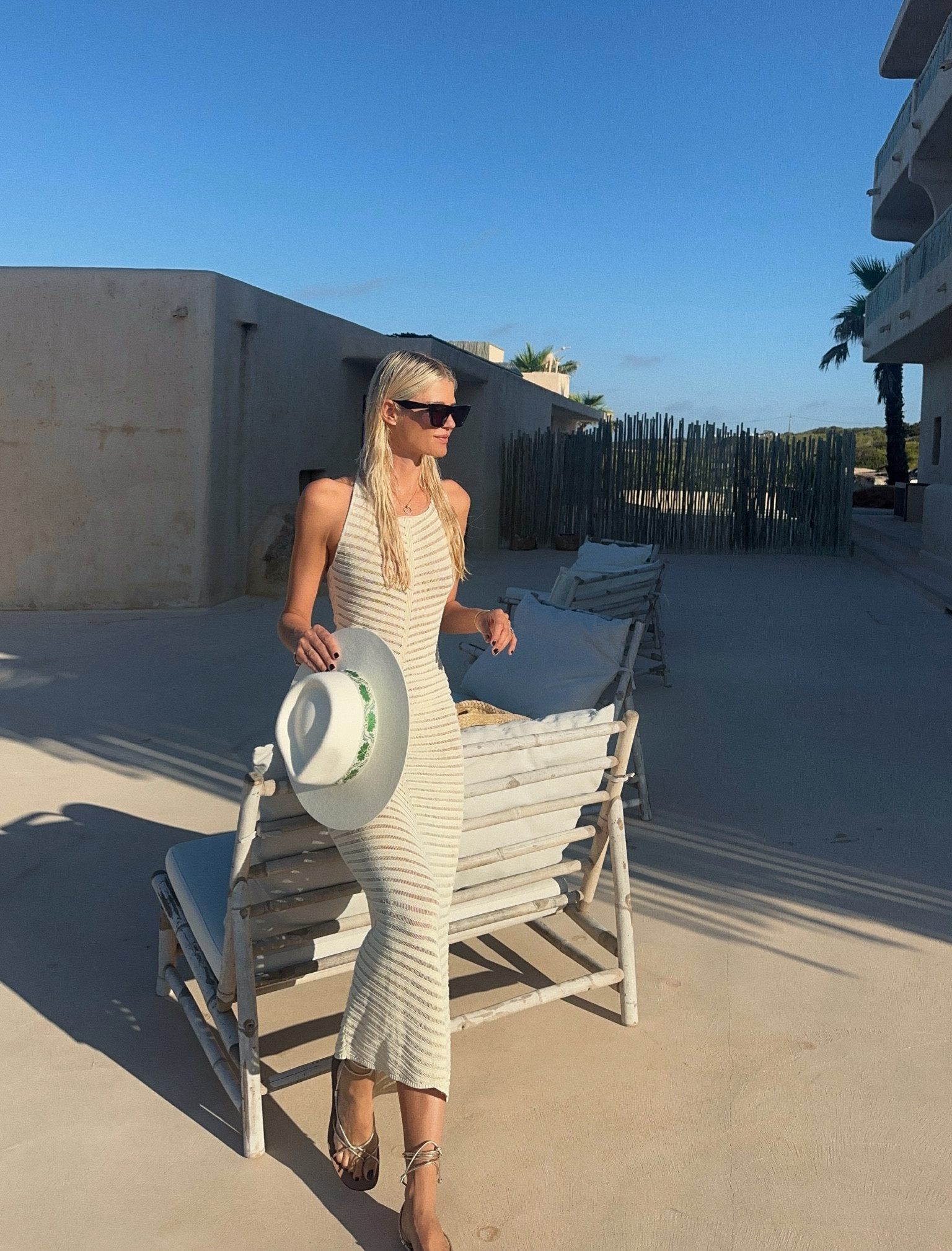 I am wearing
- Devon Windsor Indira Dress (Size S)
- Lack of color hat 
- Celine sunglasses 

#summerstyle #ootd #beachdress #longdress #transparent #coverup #celinesunglasses #celinesonnenbrille #celine #hut #spain #summerootd 

#LTKstyletip #LTKeurope #LTKtravel