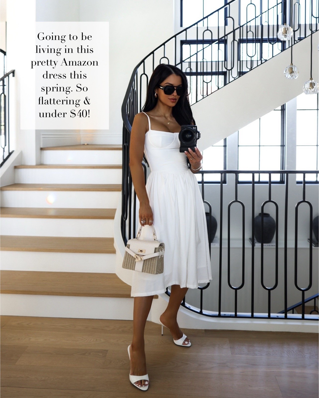 Amazon Mother’s Day dress! This white midi dress would also be perfect for graduations and beach vacations. It’s so simple but chic and is under $40! Paired it with the best Amazon sunglasses and Nordstrom white heels.

#LTKootd #LTKOver40 #LTKMothersDay