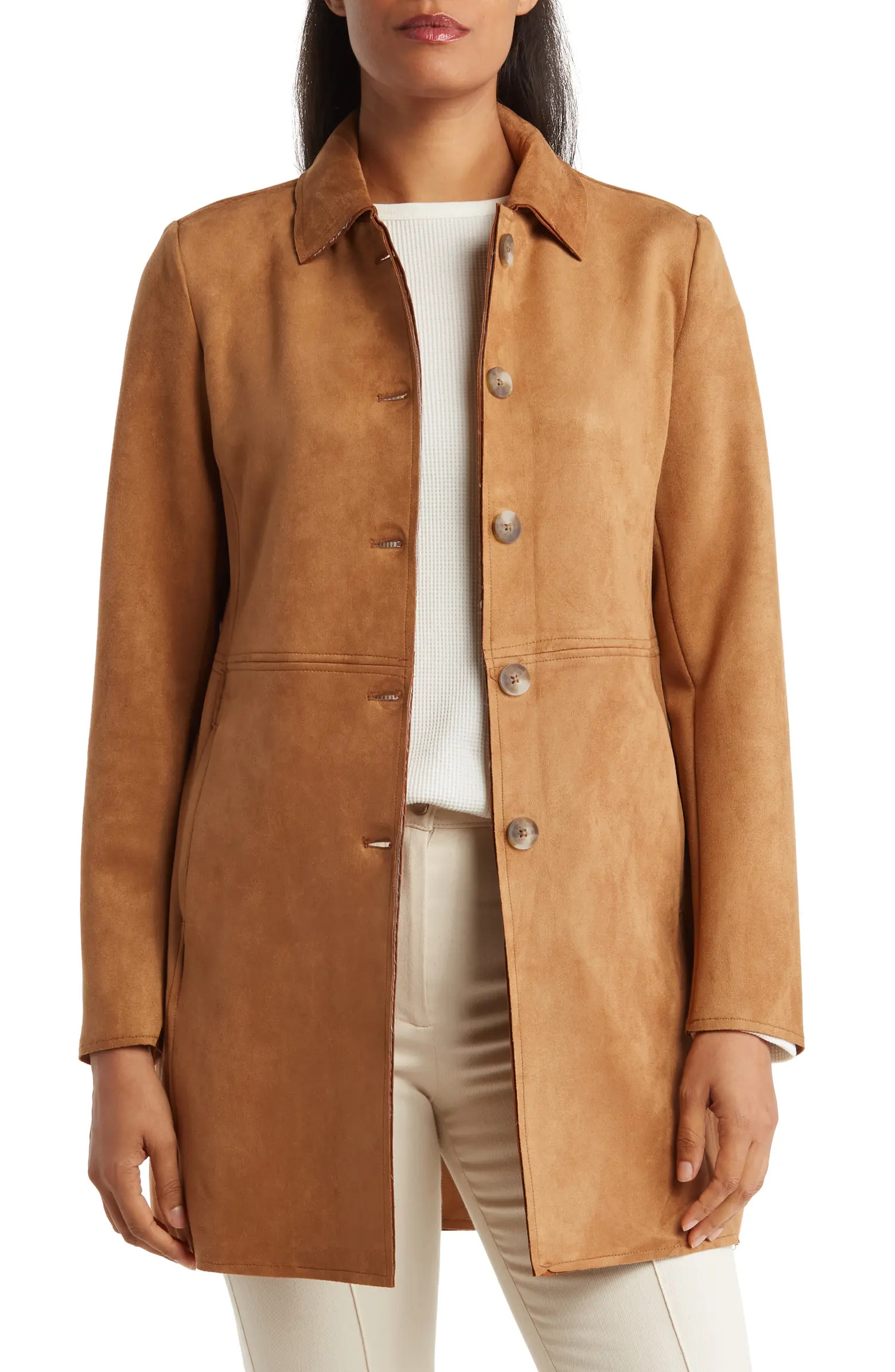 Faux Suede Car Coat | Nordstrom Rack