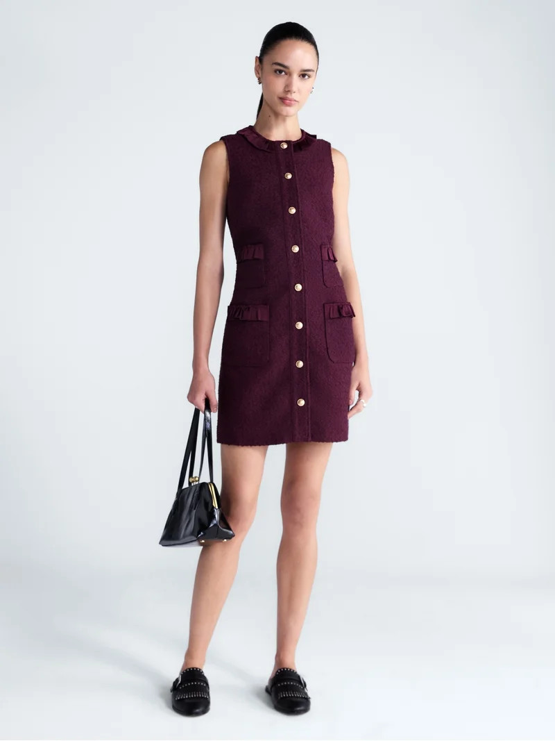 Free Assembly Women's and Women's Plus Sleeveless Button Front Combo Shift Dress, Sizes XS-4X | Walmart (US)