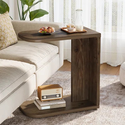 C-Shaped End Table, Solid Wood C Table For Sofa | Wayfair North America