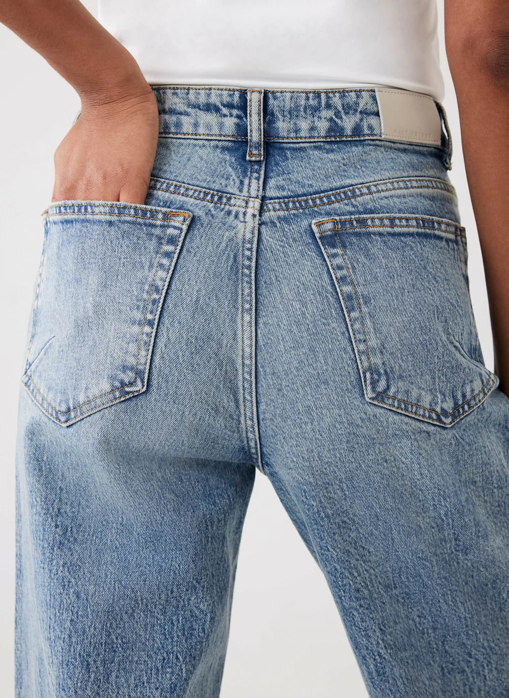 Mid Indigo High Rise Wide Jeans | Mint Velvet