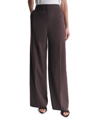 Bcbg Women's High-Rise Wide-Leg Full-Length Pants - Truffle Noir/Electric | Macy's